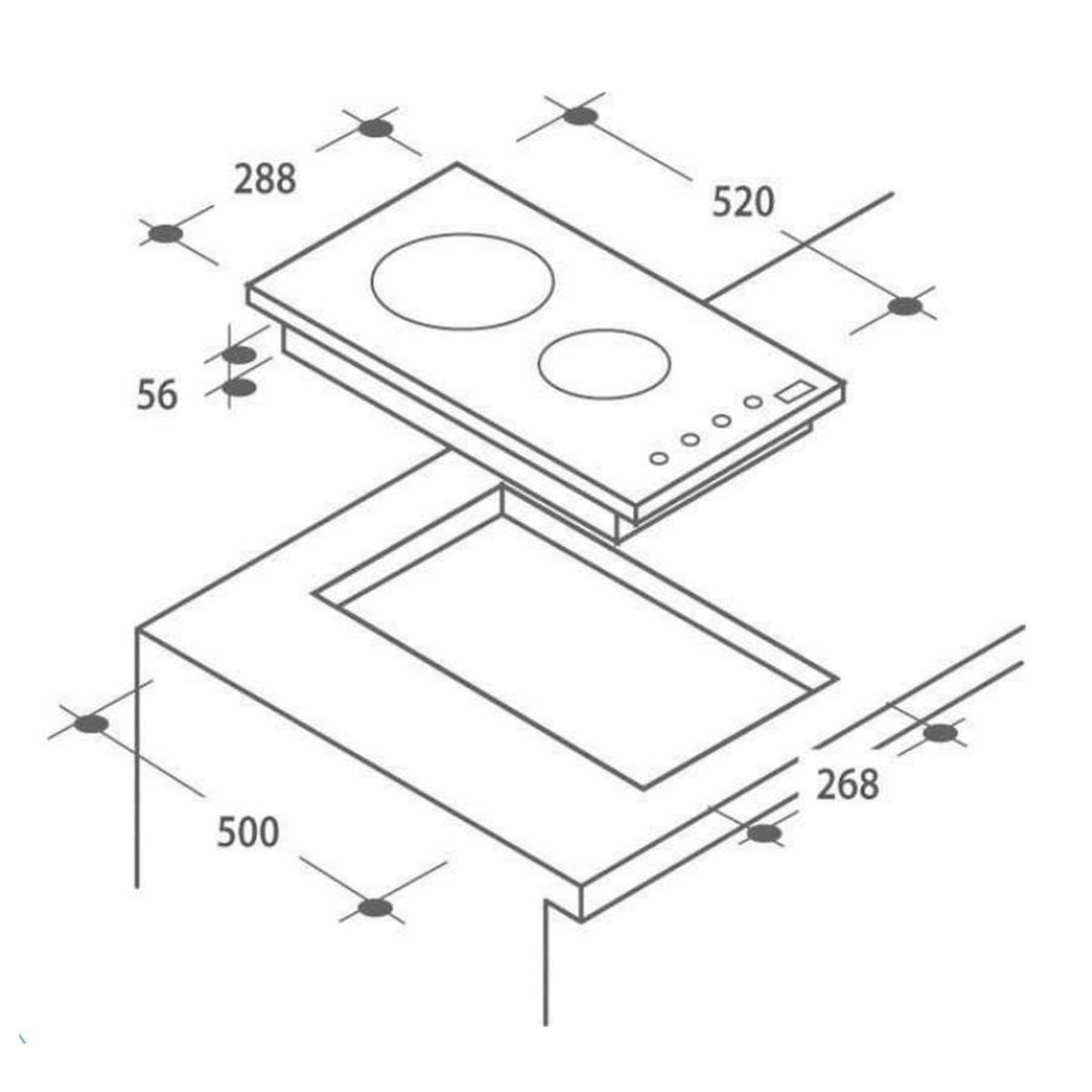 Candy Table domino induction 30cm 3500w noir - CID30/G3