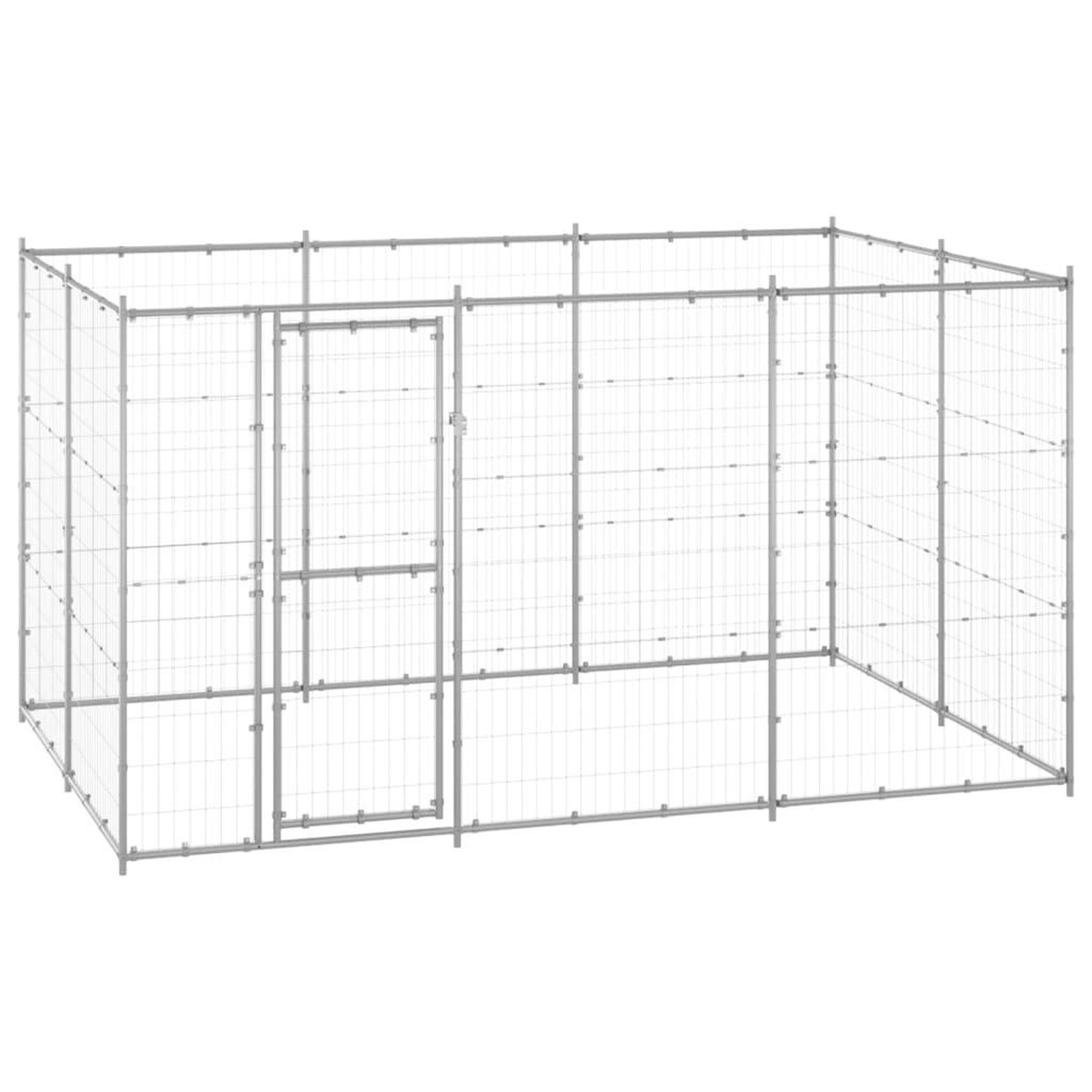 VIDAXL Chenil exterieur Acier galvanise 7,26 m²