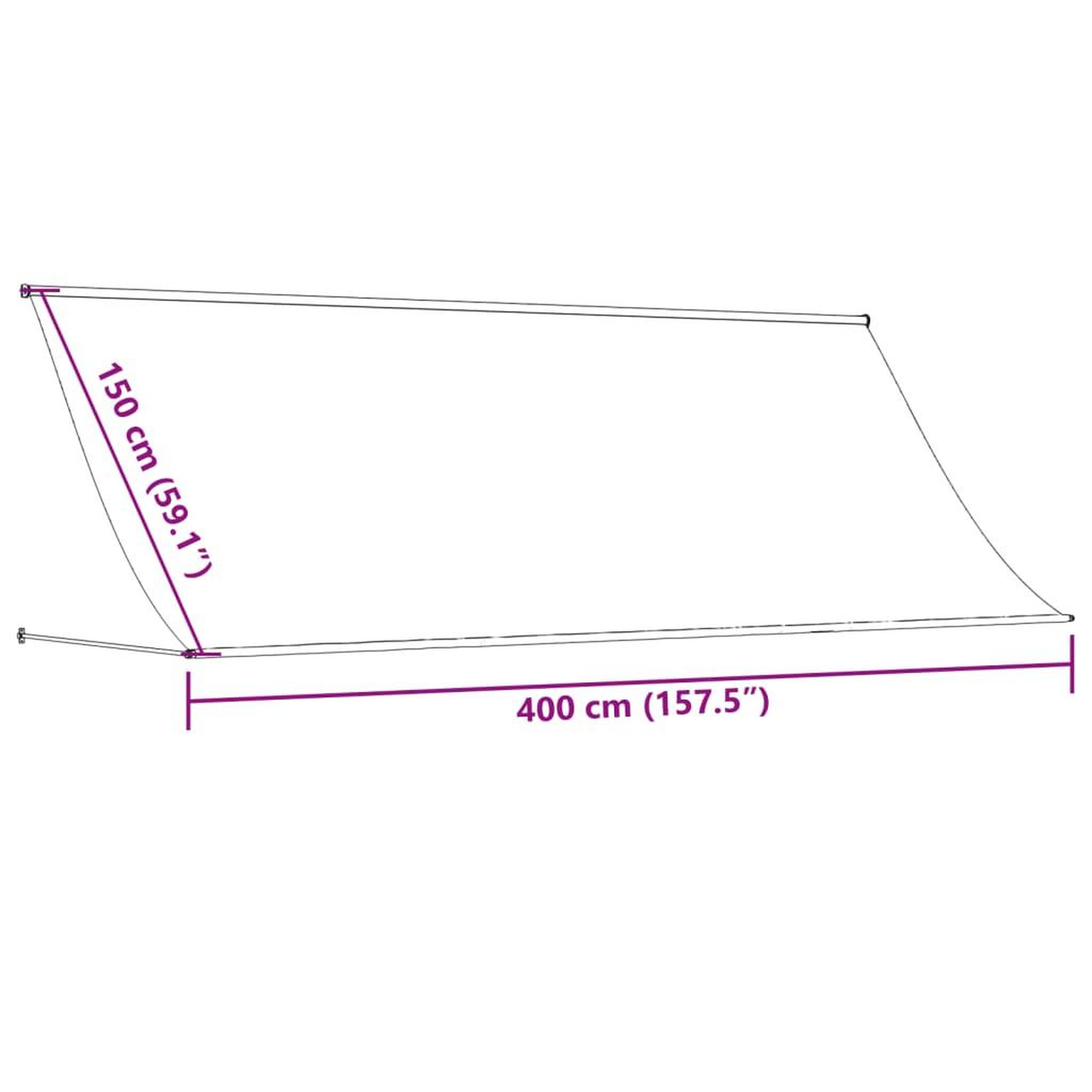 Voir la diapositive 6 : VIDAXL Auvent retractable creme 400x150 m tissu et acier