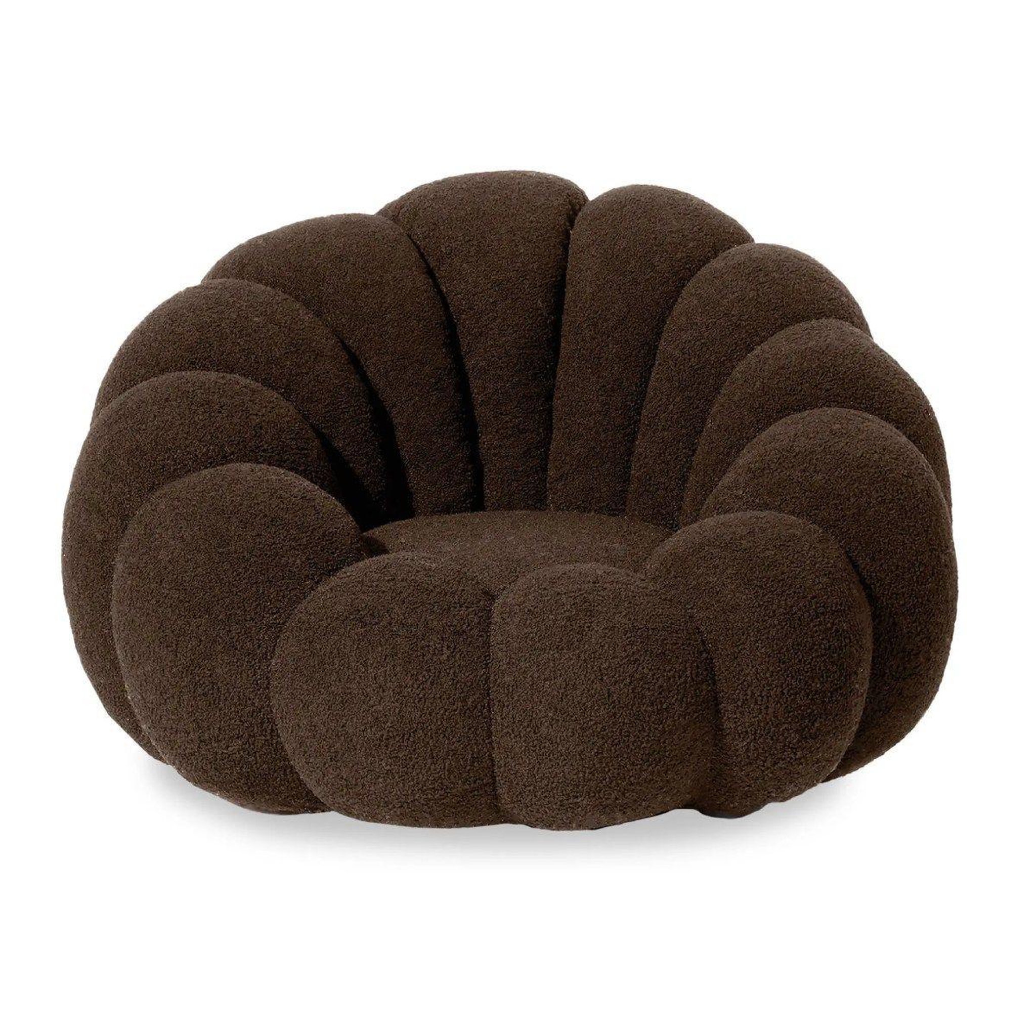 Paris Prix Fauteuil design coquillage  bouclette  98cm marron