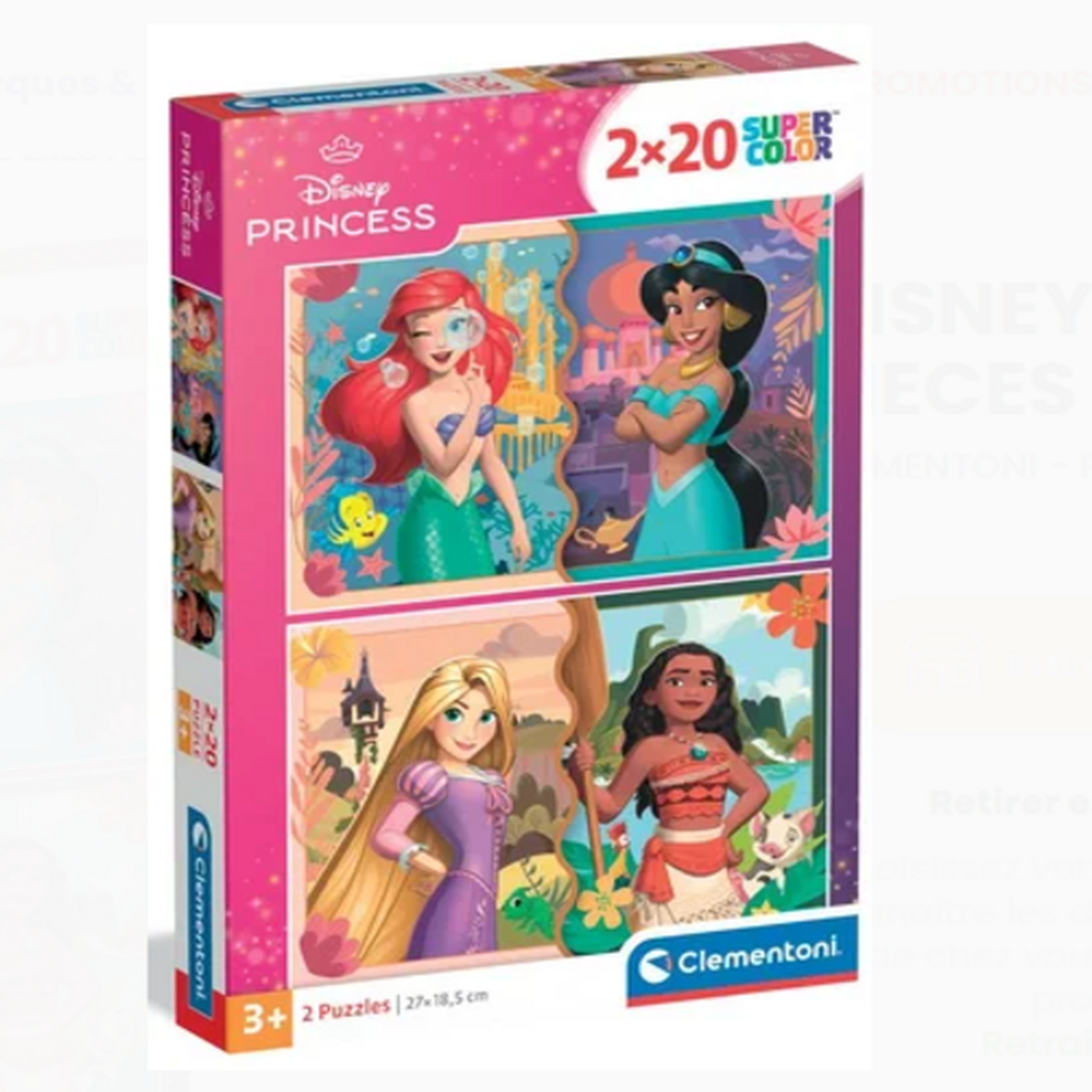CLEMENTONI Puzzle 2 x 20 pièces - Disney Princess - CLEMENTONI