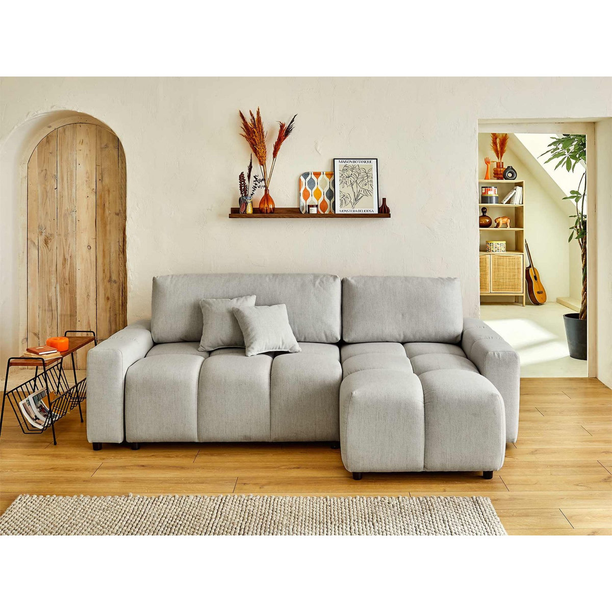 LISA DESIGN Crocus - canapé d'angle réversible - 4 places - convertible avec coffre - en tissu