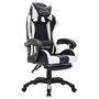 Voir la diapositive 3 : VIDAXL Fauteuil de jeux video avec LED RVB Blanc et noir Similicuir