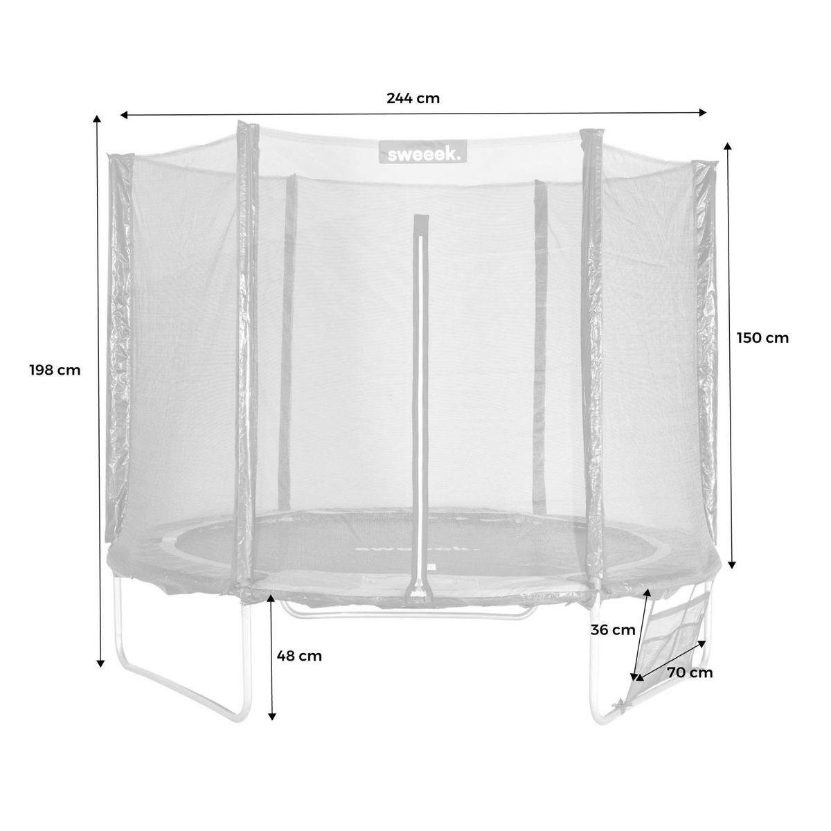 SWEEEK Trampoline 250 cm – Galaxie avec filet de protection, bâche, filet pour chaussures, kit d'ancrage