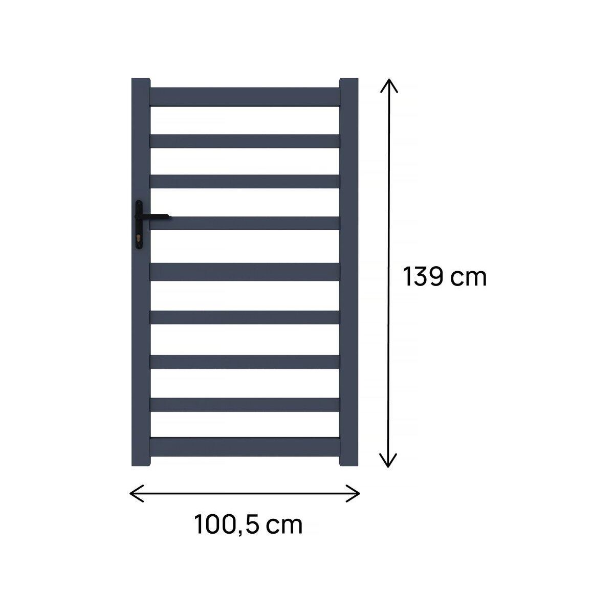 Habitat et Jardin Portillon aluminium ajouré  Marius  - 100 x 140 cm  - Gris