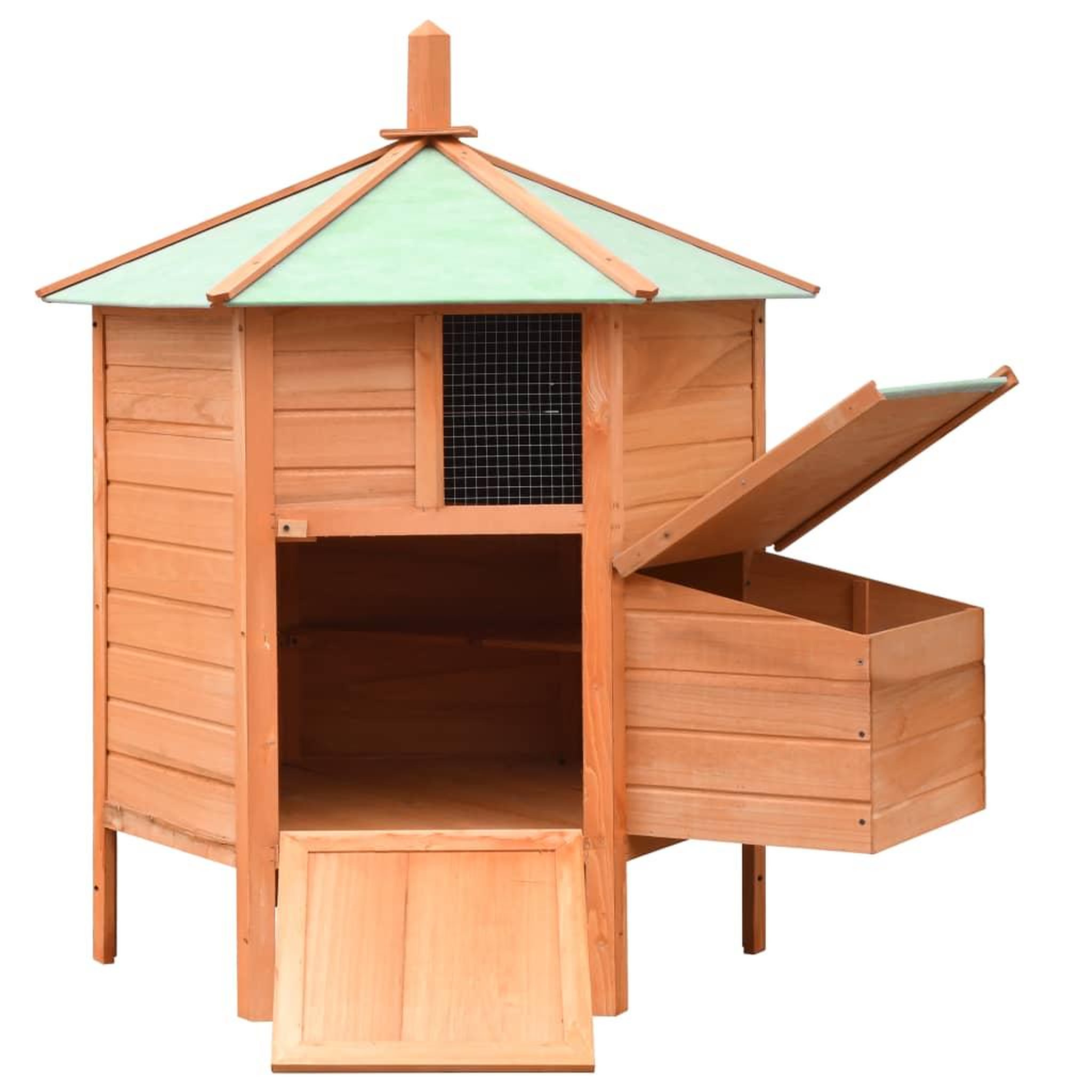 Voir la diapositive 3 : VIDAXL Poulailler bois de pin massif et sapin 126x117x125 cm