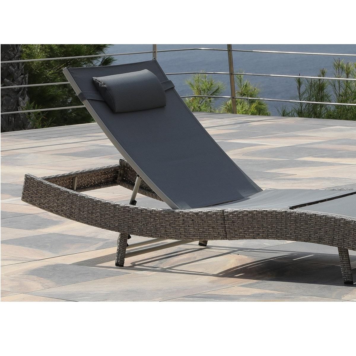 Bain de soleil multi position gris anthracite THYM