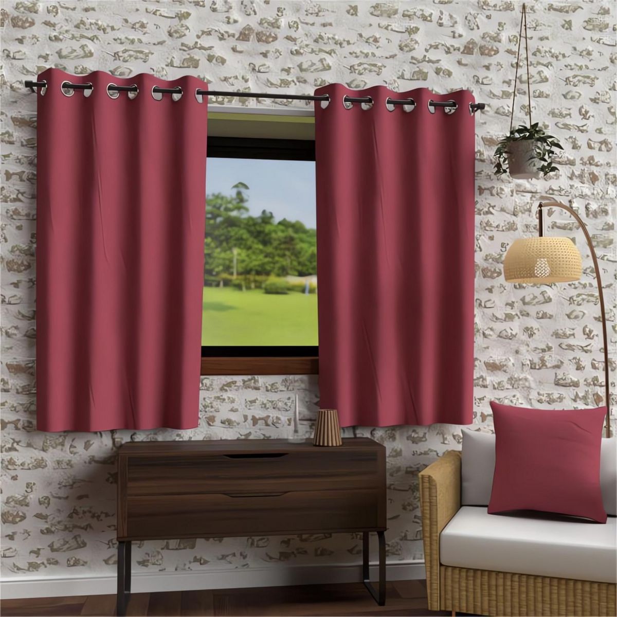 SOLEIL D'OCRE Rideau à oeillets en microfibre lavée BOHEME, par Soleil d'Ocre