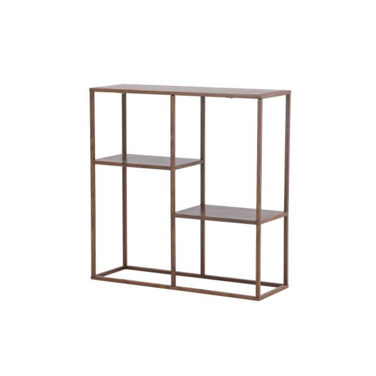 Paris Prix Étagère 3 Niveaux en Métal  Staal  81cm Noyer