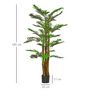Voir la diapositive 3 : OUTSUNNY Palmier artificiel H.1,85 m arbre artificiel tronc branches lichen feuilles grand réalisme pot inclus