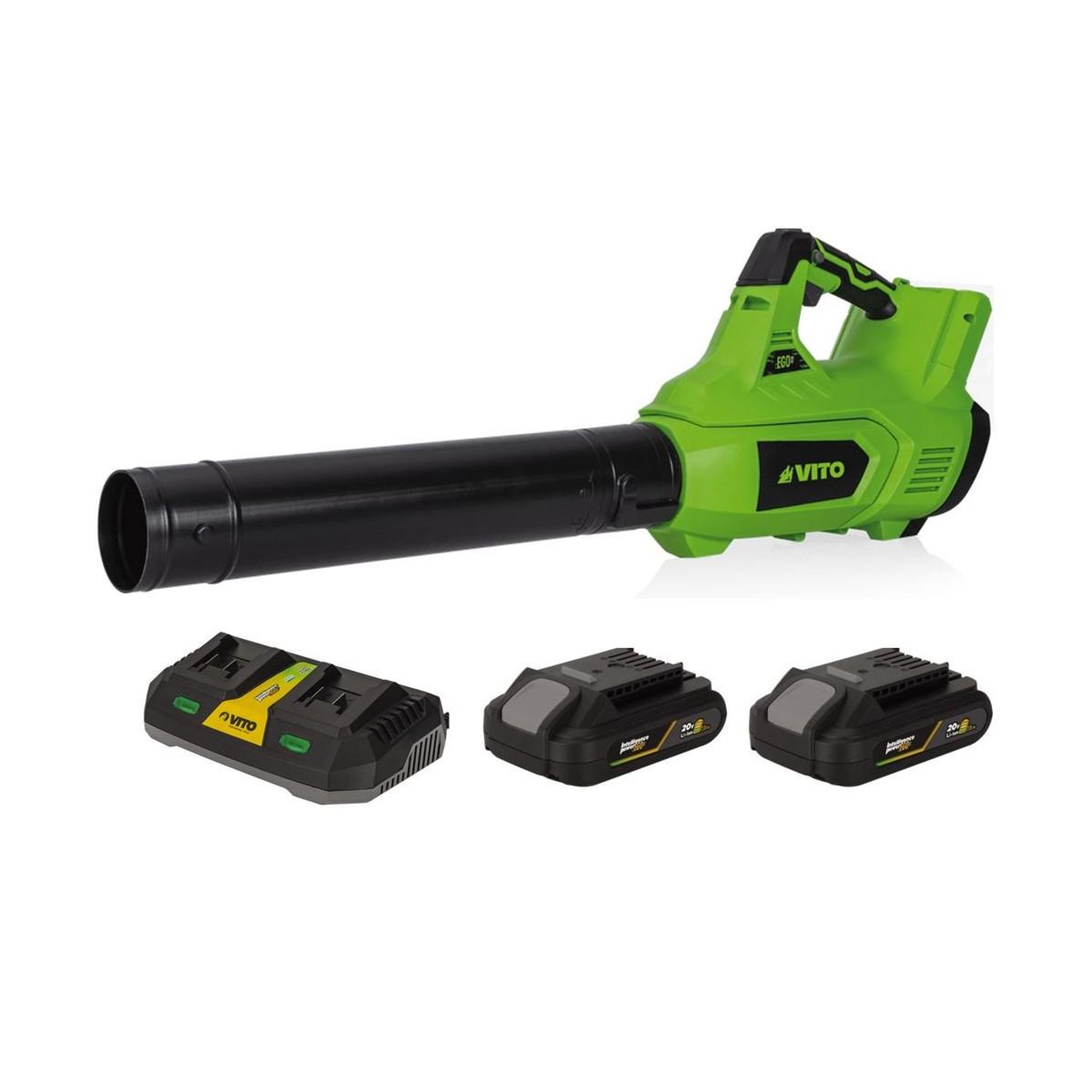 VITO Souffleur de jardin 40v + 2 batteries lithium 2ah + chargeur double vito
