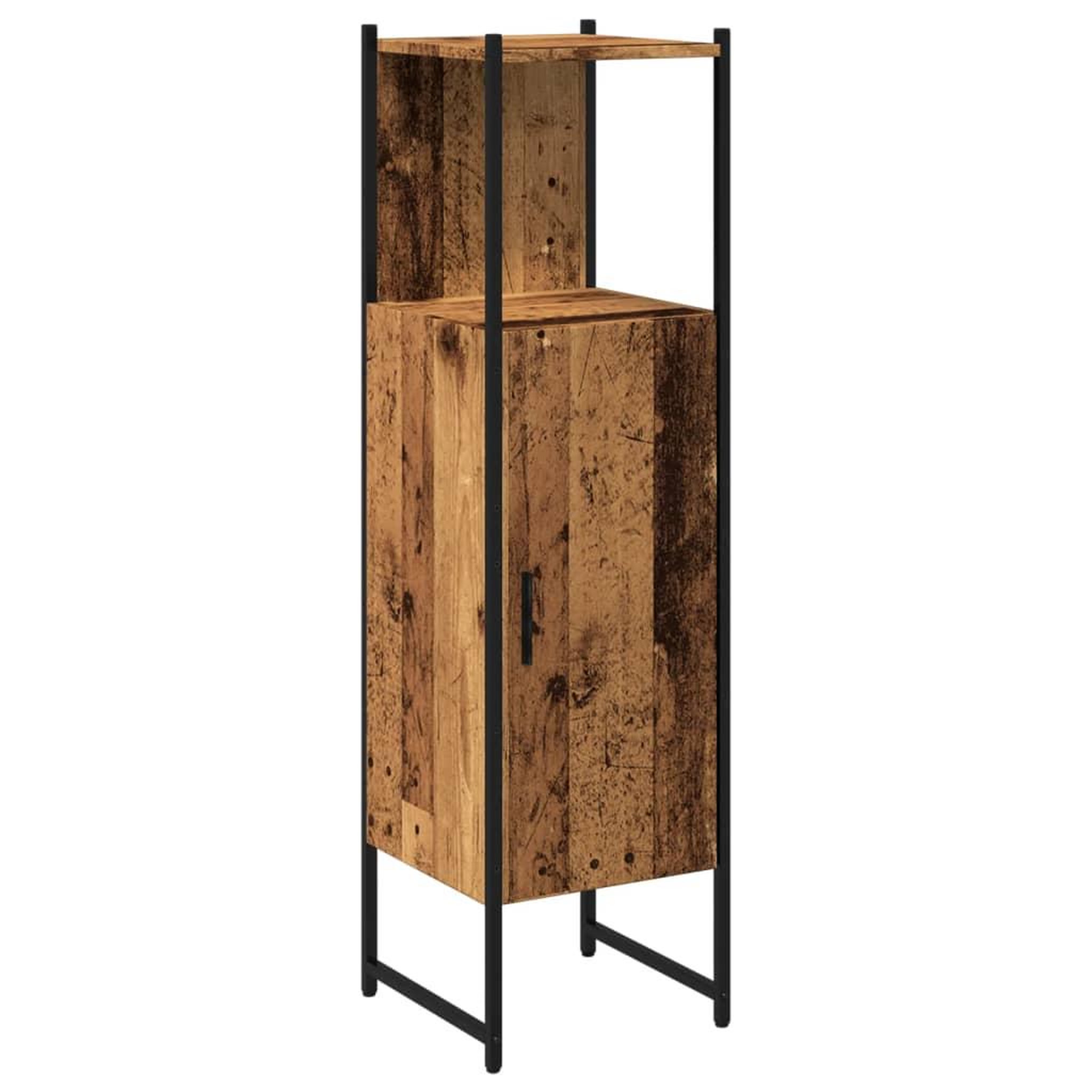 Voir la diapositive 2 : VIDAXL Armoire salle de bain vieux bois 33x33x120,5 cm bois ingenierie