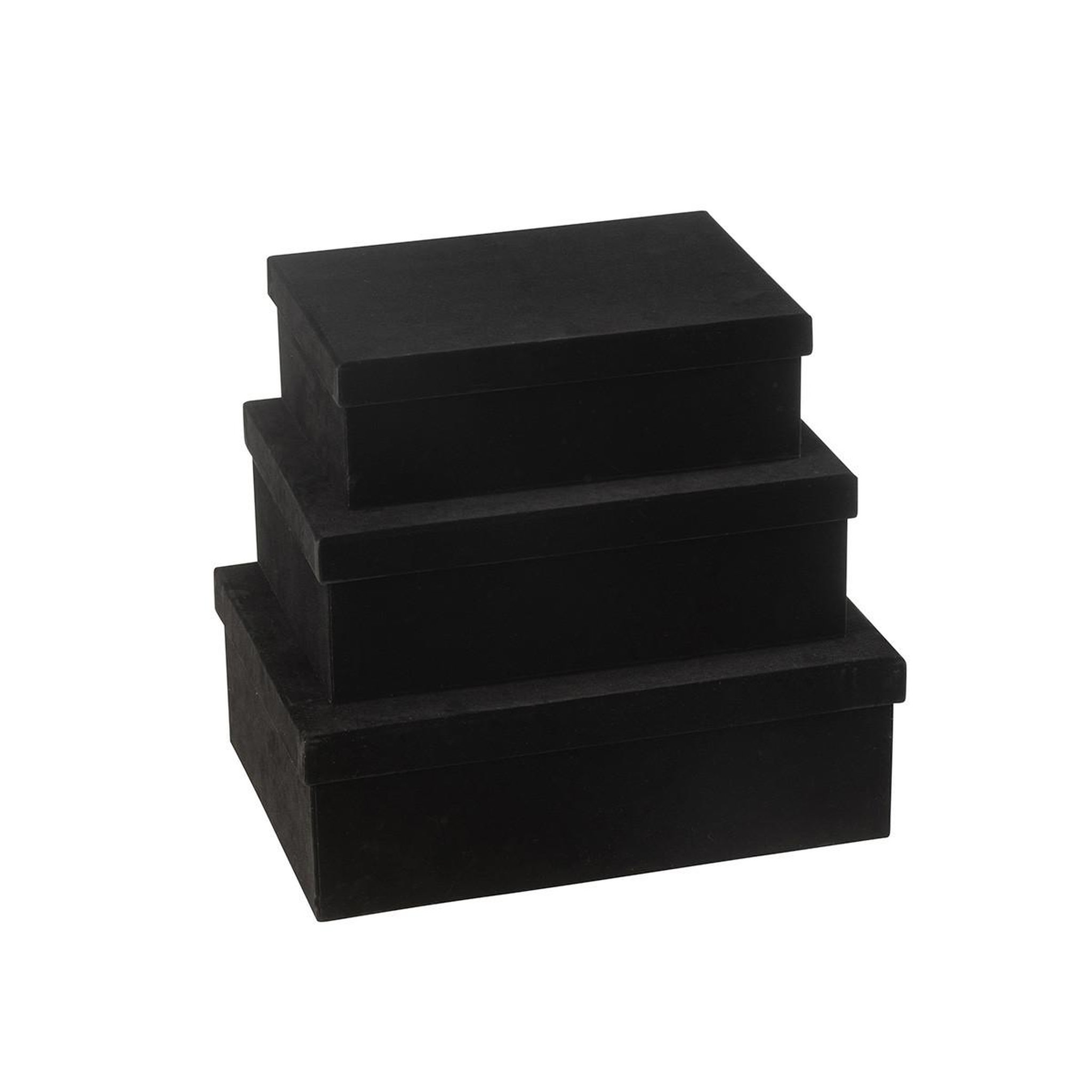 Voir la diapositive 2 : J-LINE Lot de 3 boîtes de rangement  vaughn  36cm noir