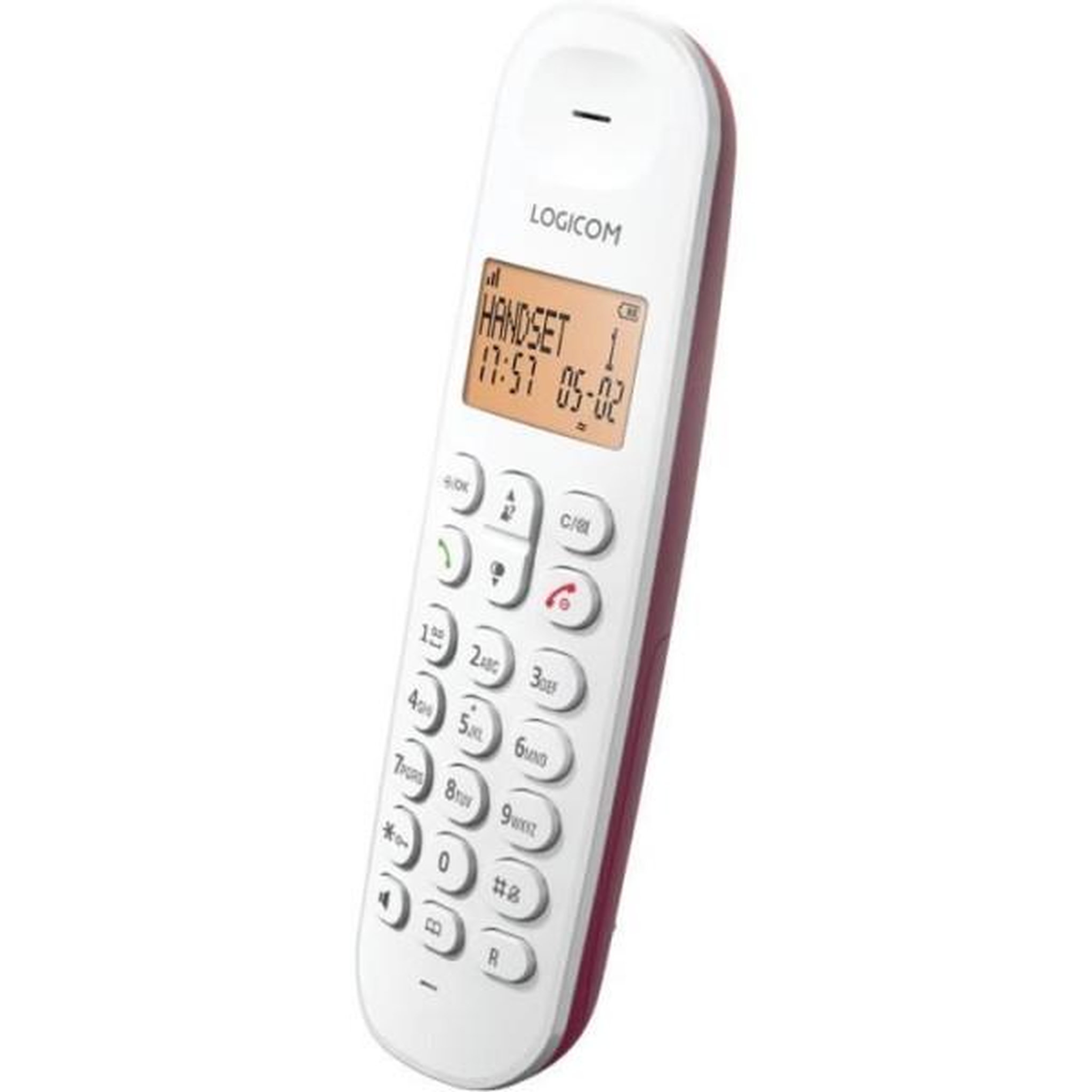 Voir la diapositive 3 : Logicom Téléphone fixe sans fil - LOGICOM - DECT ILOA 150 SOLO - Framboise - Sans répondeur