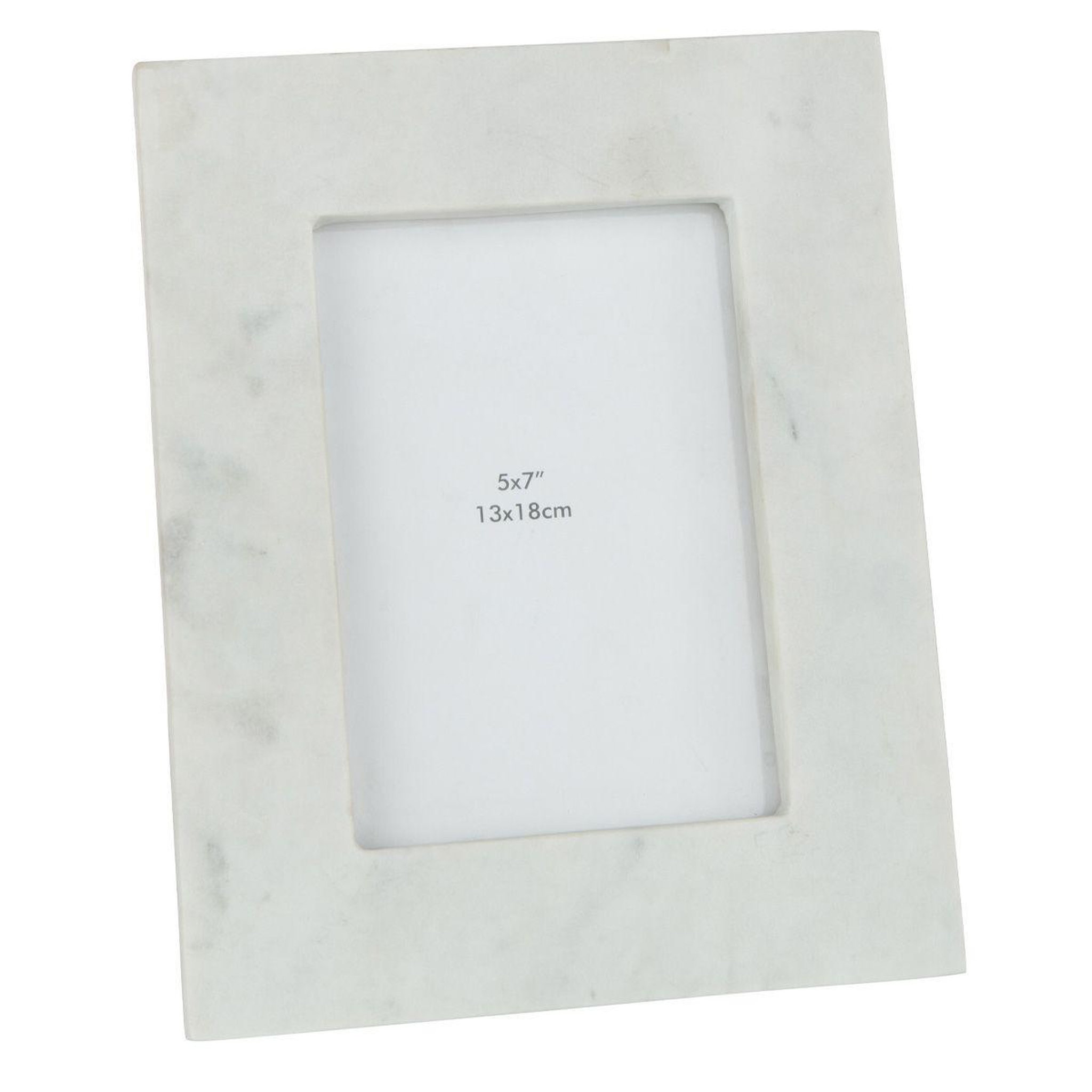 J-LINE Cadre Photo Déco  Marbre  13x18cm Blanc