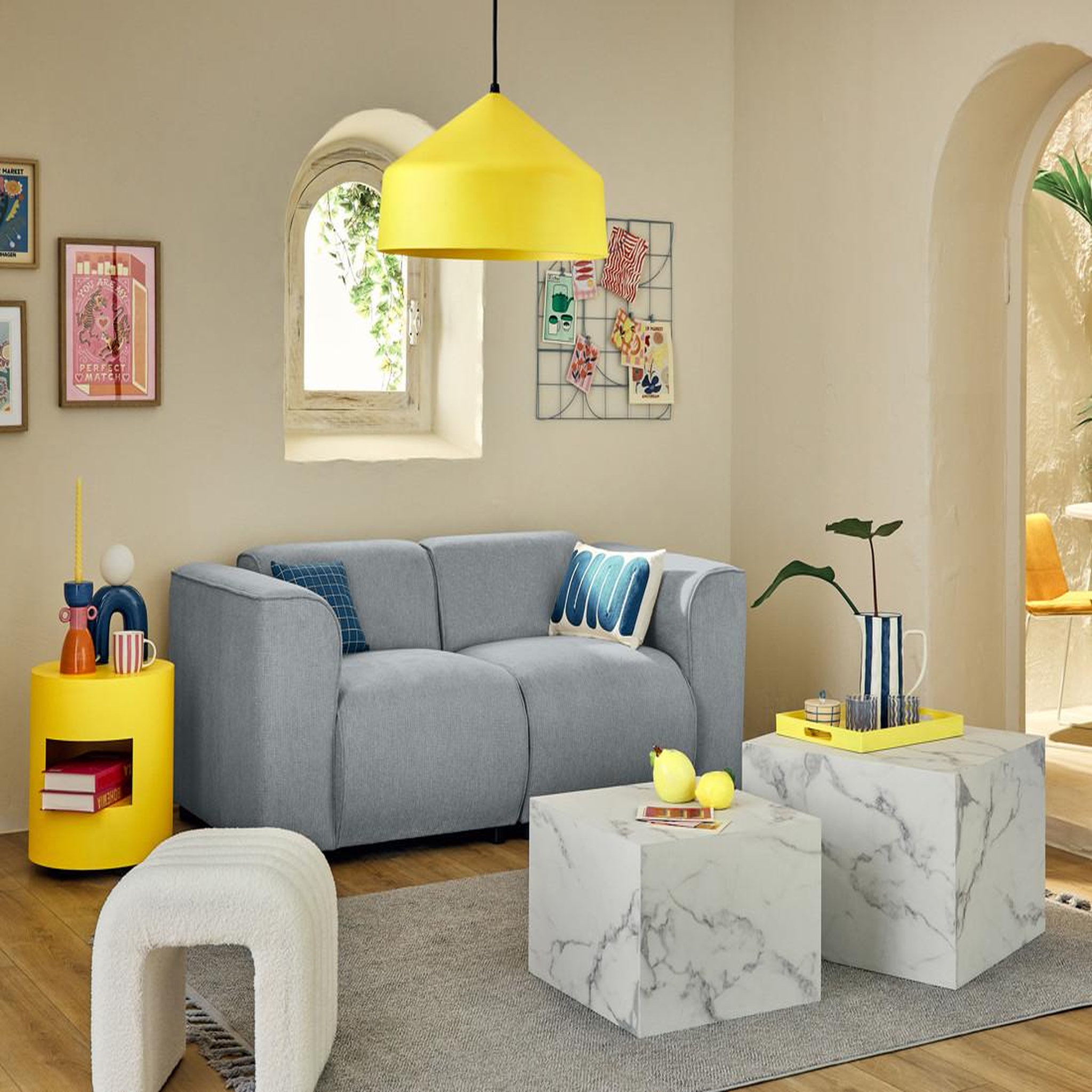 Voir la diapositive 2 : LISA DESIGN Suaro - module d'assise d'angle gauche en tissu texturé