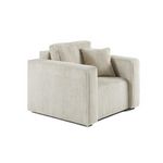 BEST MOBILIER Topaze - fauteuil - en velours côtelé. Coloris disponibles : Vert, Orange, Bleu, Gris, Beige