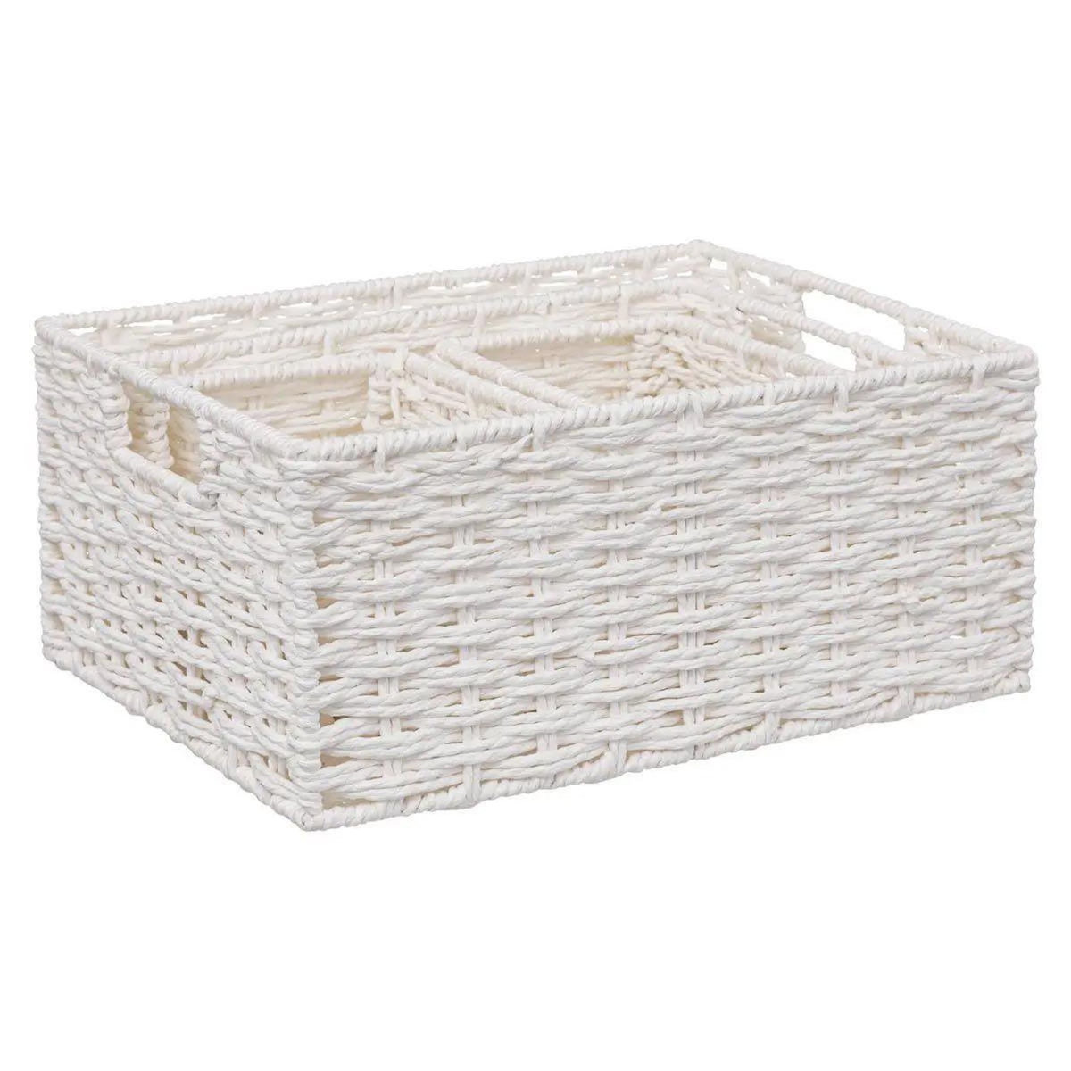FIVE Lot de 4 Paniers de Rangement  Costa  32cm Blanc