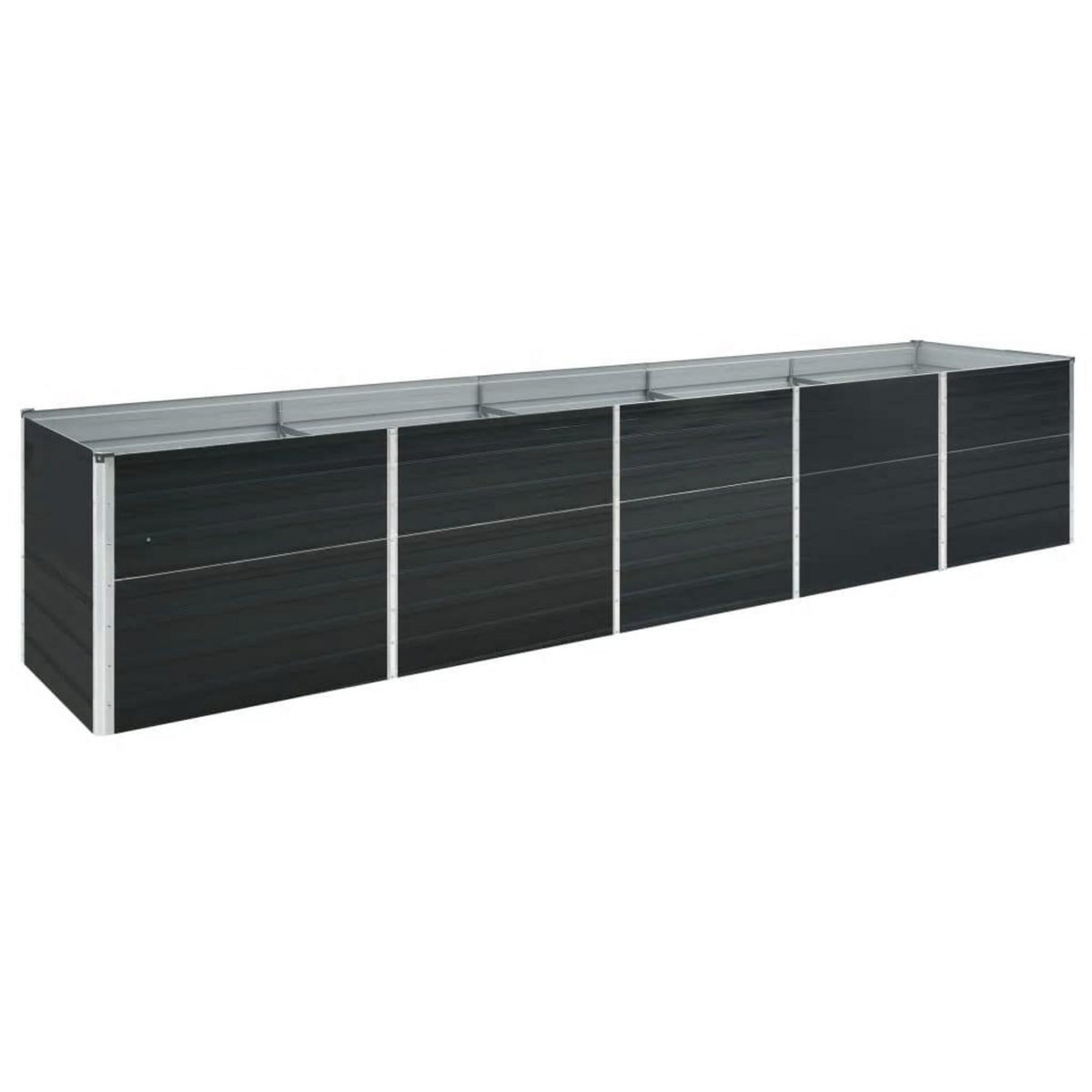 VIDAXL Lit sureleve de jardin Acier galvanise 400x80x45 cm Anthracite