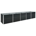 VIDAXL Lit sureleve de jardin Acier galvanise 400x80x45 cm Anthracite