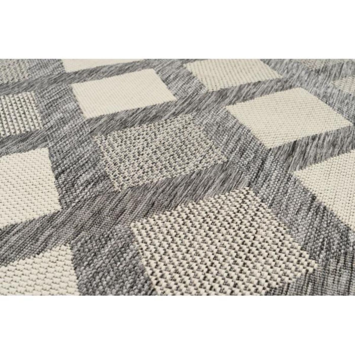 Paris Prix Tapis Tissé Géométrique à Poils Courts  Splash  Crème