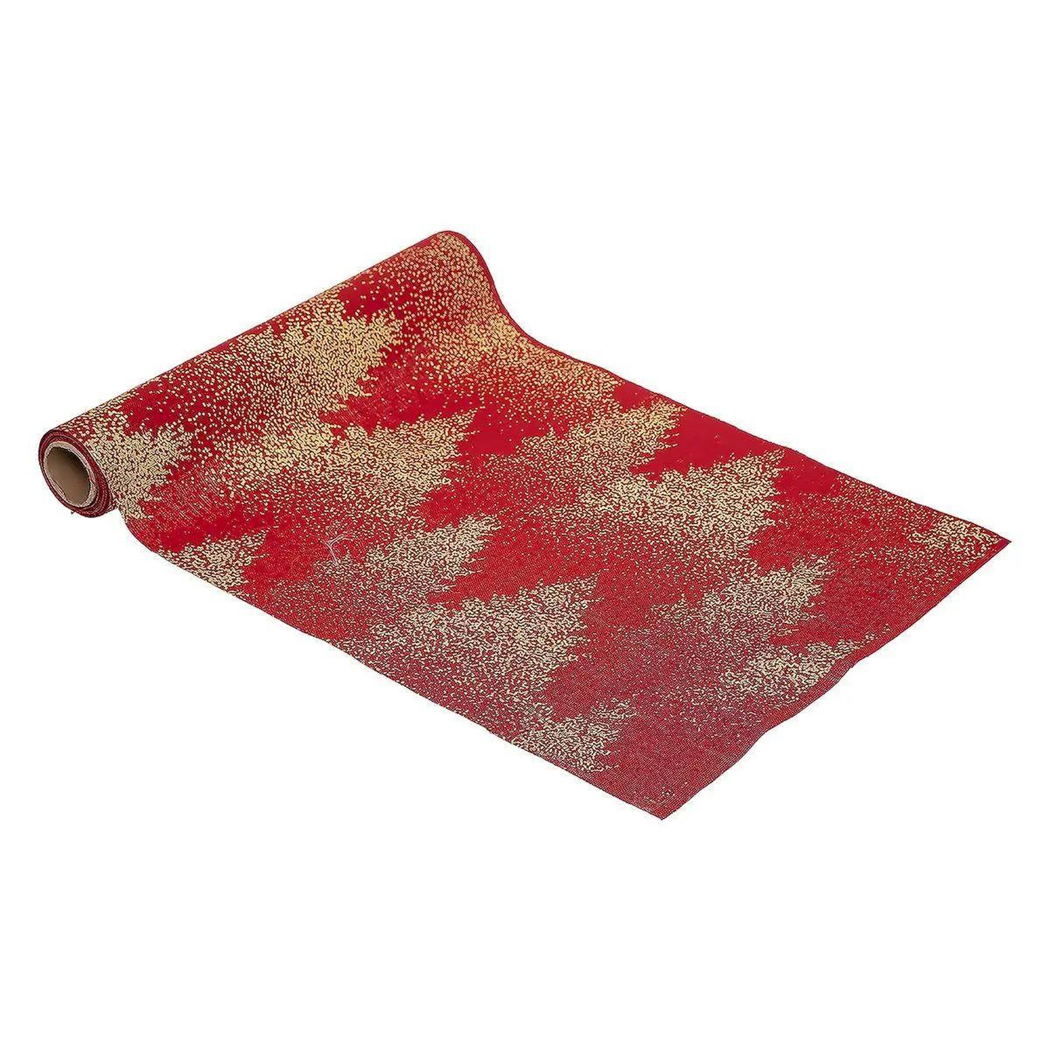 ATMOSPHERA Chemin de table  sapin paillettes  28x300cm rouge