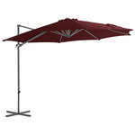 VIDAXL Parasol de jardin en porte-a-faux mat en acier rouge bordeaux
