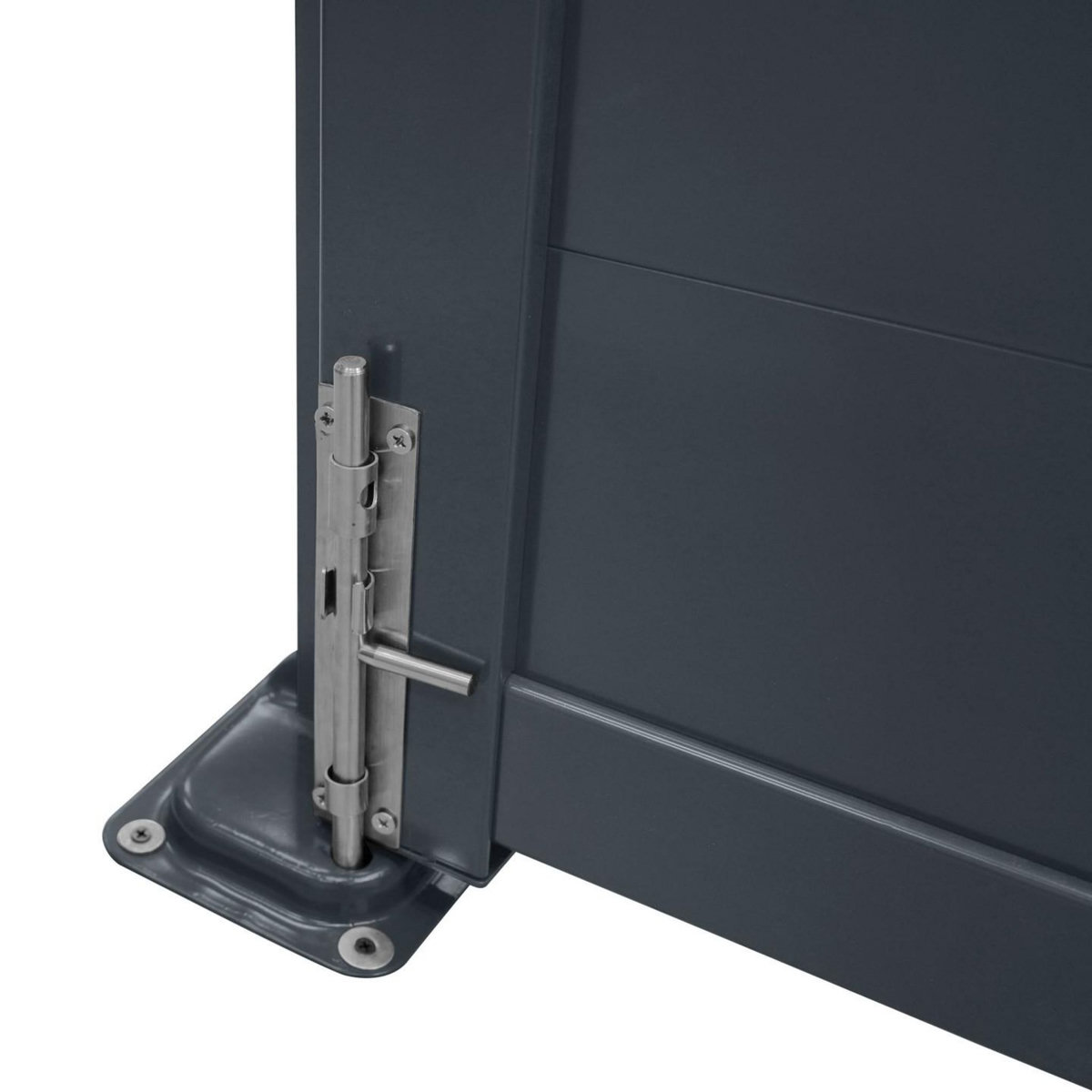 ID MARKET Portail battant 302x160 cm en aluminium gris anthracite