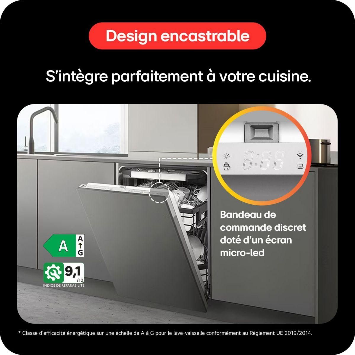 LG Lave vaisselle encastrable DB476TXS TrueSteam