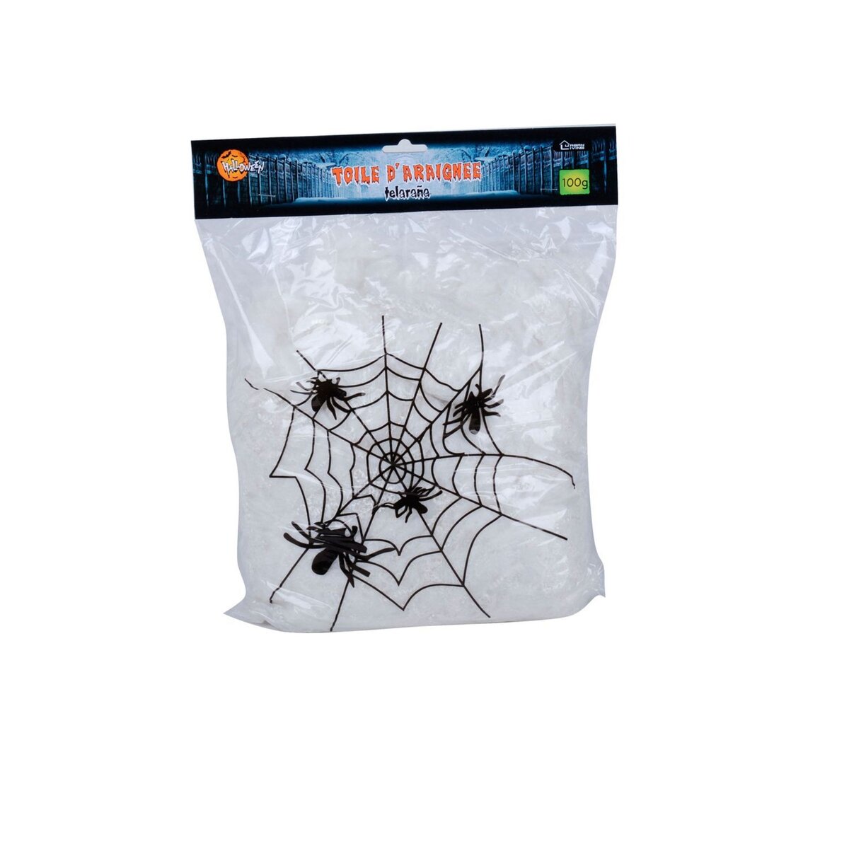 DIVERS Décoration d'Halloween - Toile d'araignée + 10 Araignées - Noir