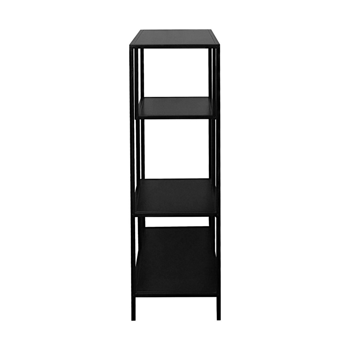 SWEEEK Etagère bibliothèque noir en métal noir asymétrique 4 niveaux INDUSTRIELLE  L 69 x P 33 x H 113.5cm