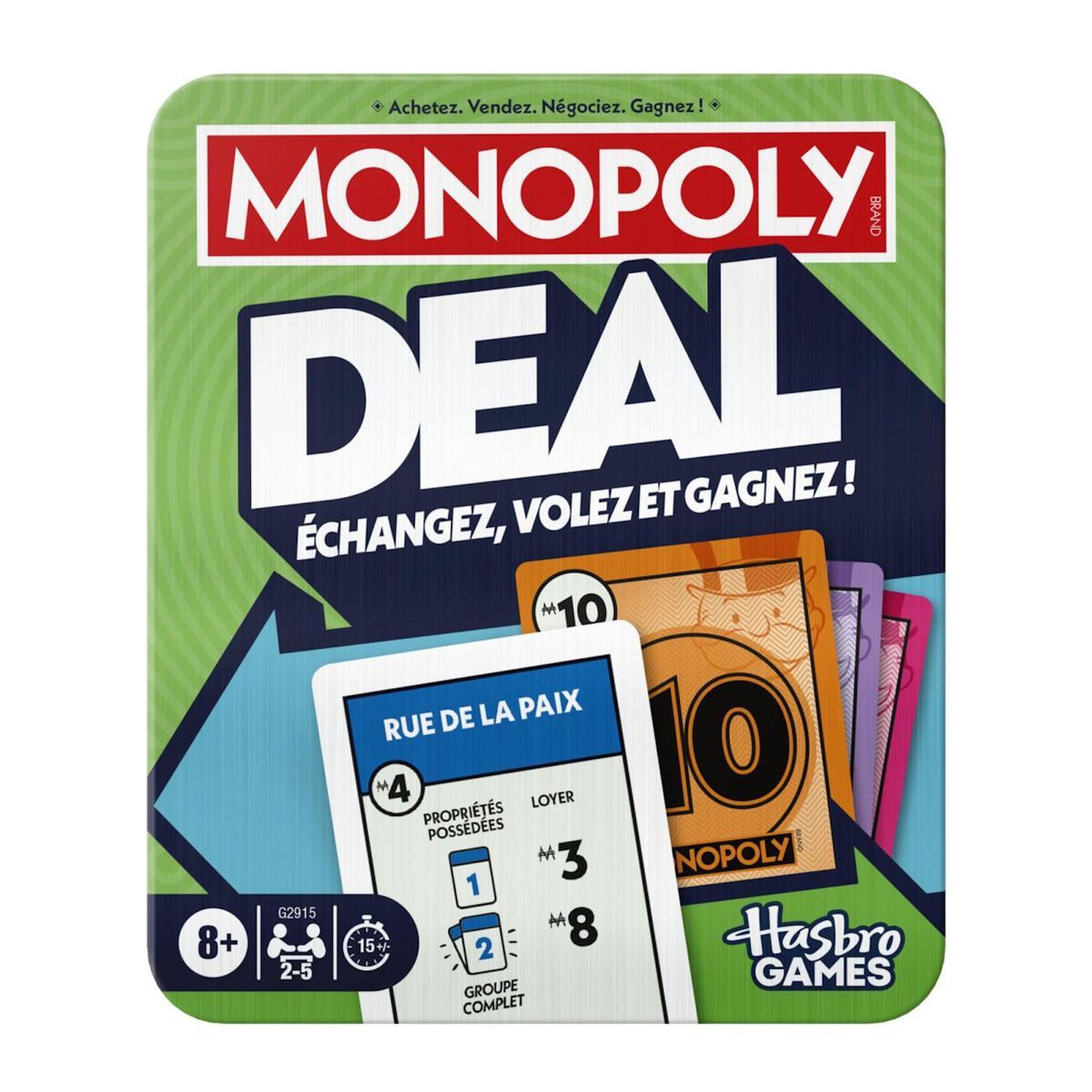 HASBRO Monopoly Deal version boite en metal
