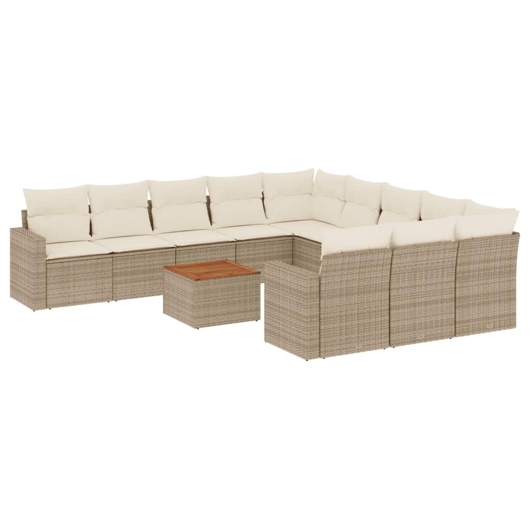 Voir la diapositive 2 : VIDAXL Salon de jardin avec coussins 12 pcs beige resine tressee