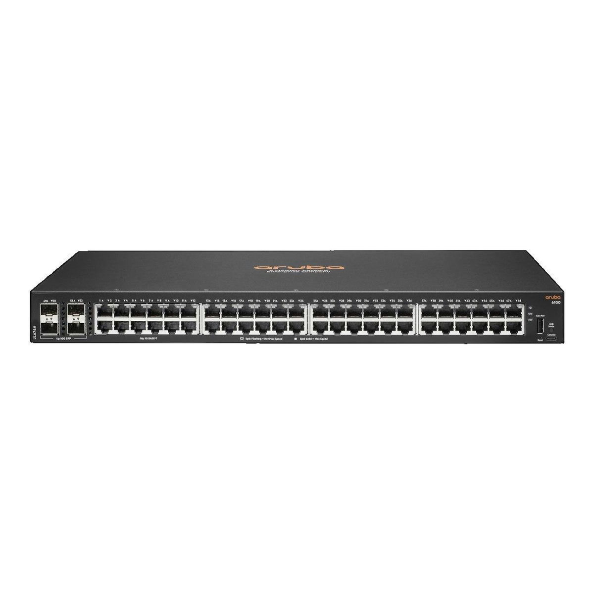 HP Commutateur HP Aruba 6100 48 ports Ethernet RJ-45 et 4 ports SFP+