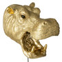 Voir la diapositive 1 : Paris Prix Applique Murale en Résine  Hippopotame  35cm Doré