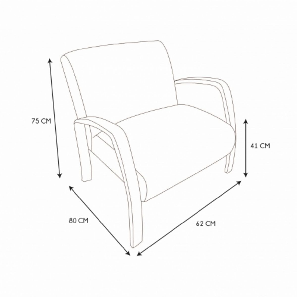 Fauteuil  Structutre bois  , tissu polyester BOUCLETTE