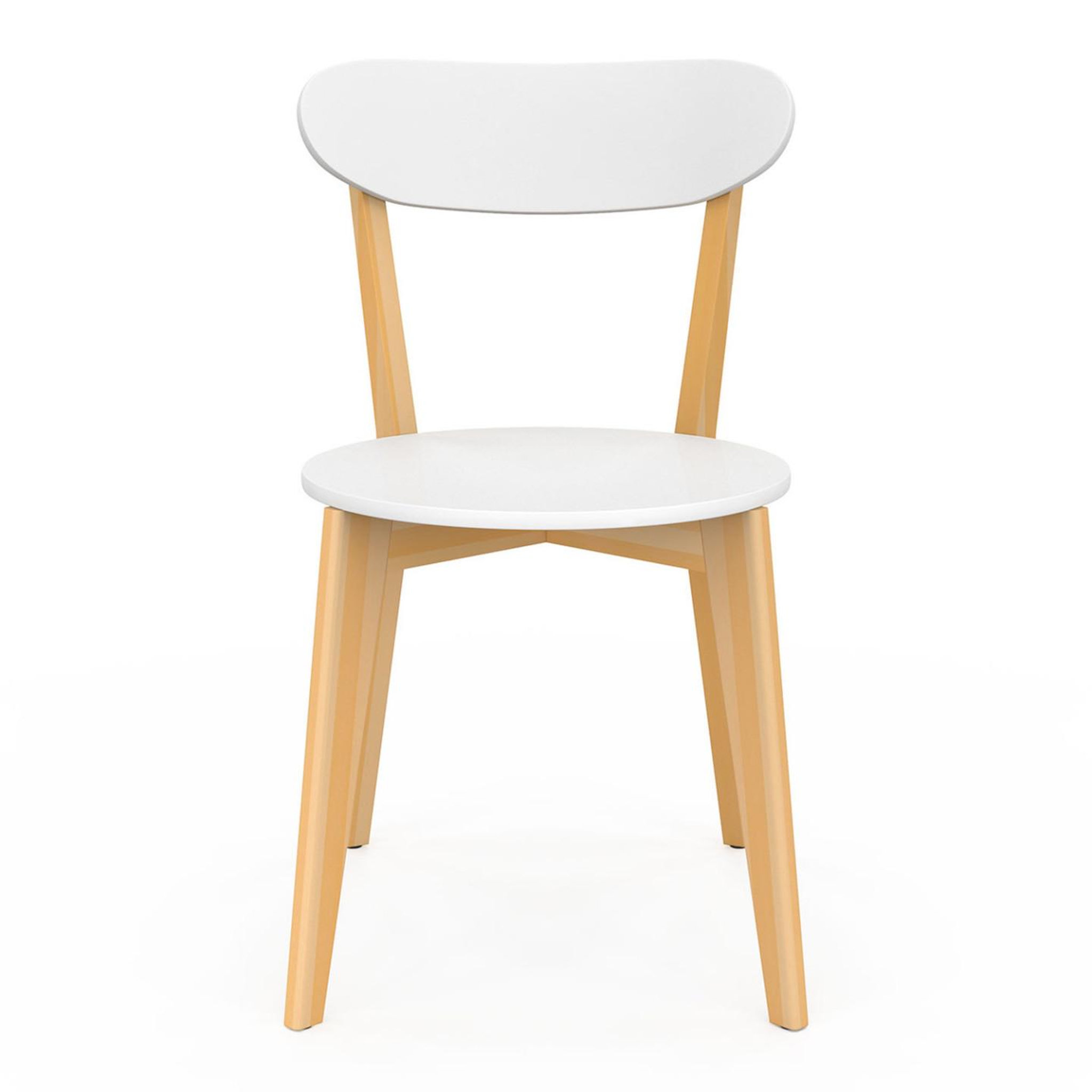 Voir la diapositive 4 : ID MARKET Lot de 4 chaises scandinaves freja bicolore blanc et bois pour salle à manger