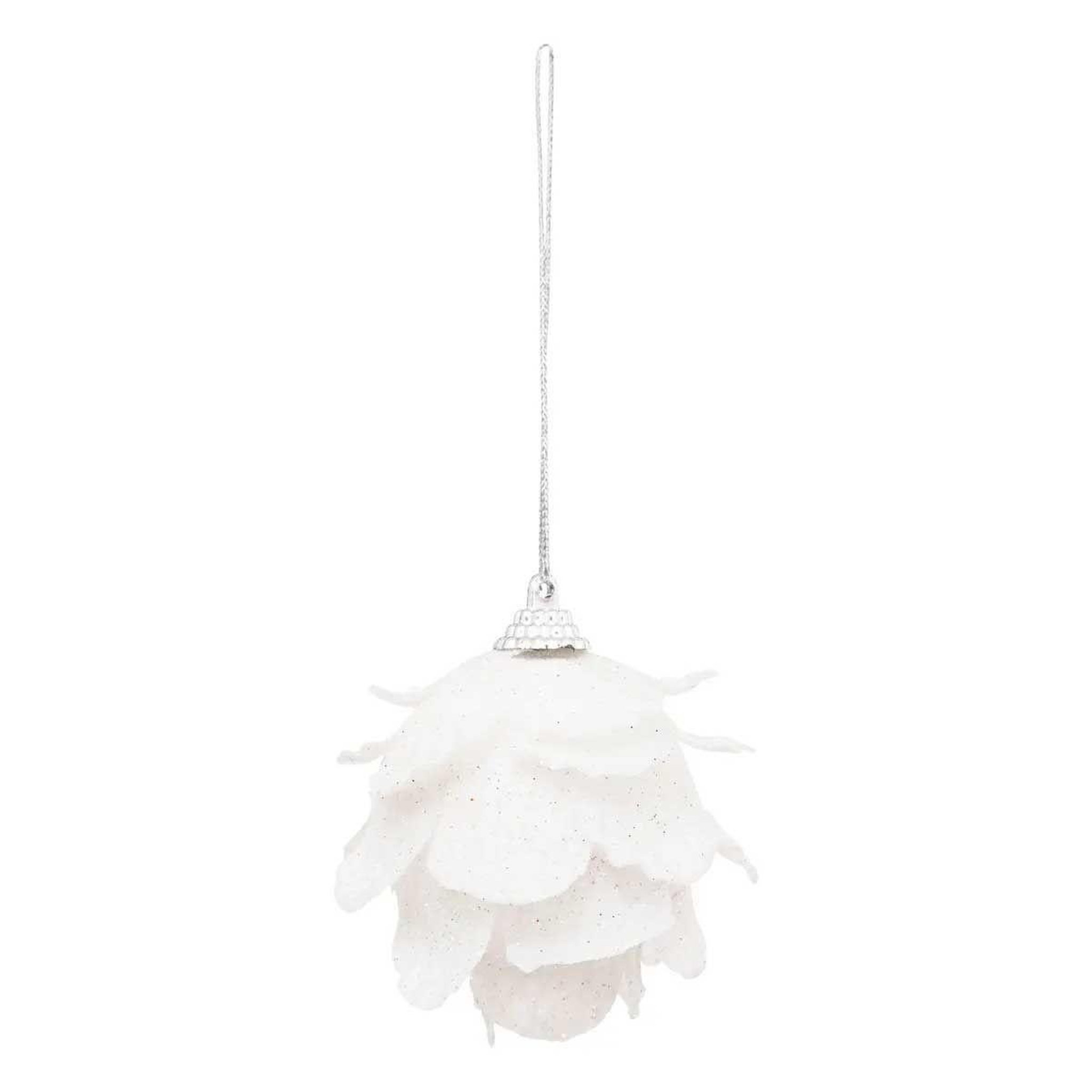 Voir la diapositive 2 : ATMOSPHERA Lot de 3 sujets de noël  fleurs  7cm blanc