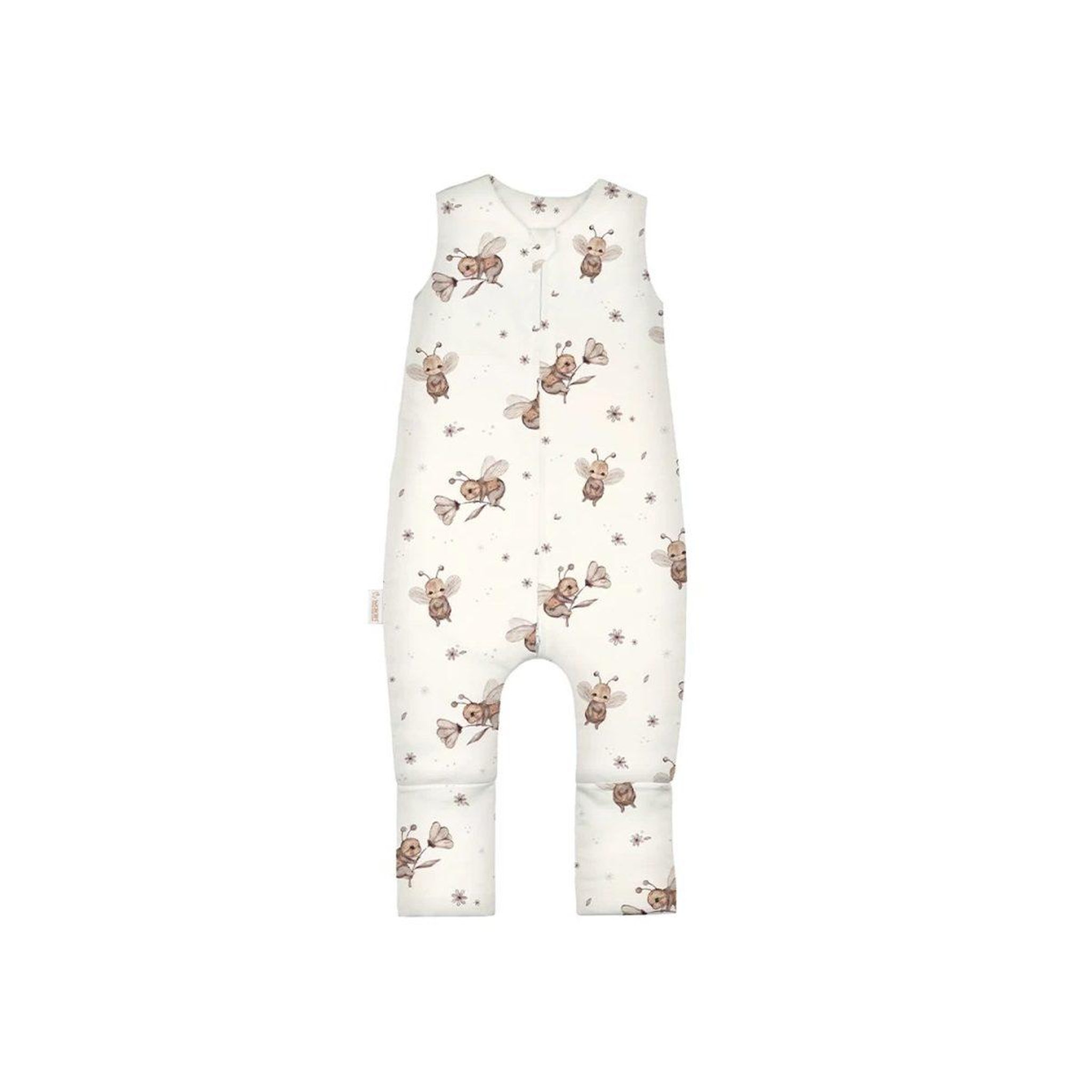 WALDIN Gigoteuse à jambes en coton 2,5 TOG - taille S (1-2 ans) - motif abeilles, champagne