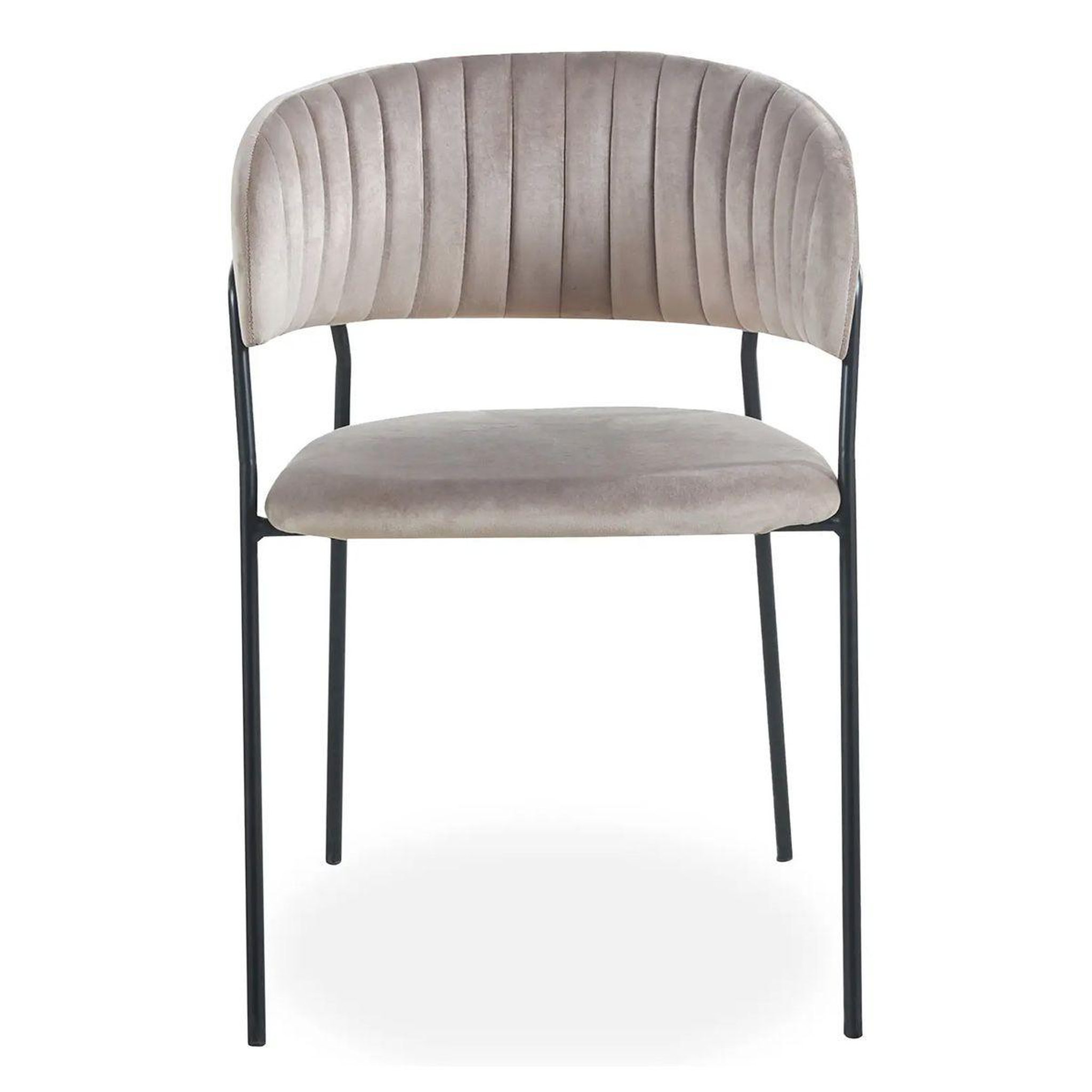 Voir la diapositive 4 : Paris Prix Lot de 4 chaises en velours  batora  79cm taupe & noir