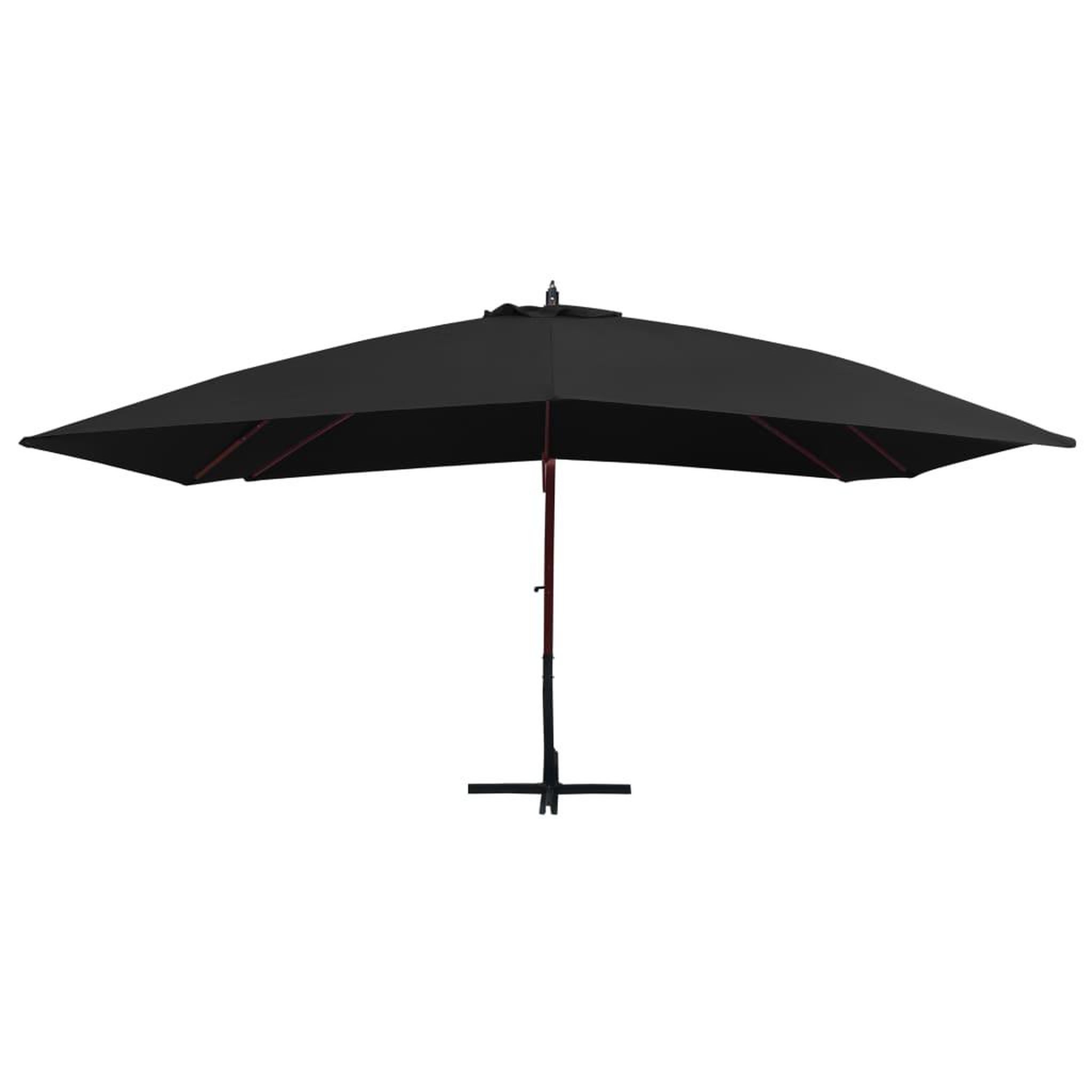Voir la diapositive 2 : VIDAXL Parasol suspendu avec mat en bois 400x300 cm Noir
