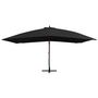 Voir la diapositive 2 : VIDAXL Parasol suspendu avec mat en bois 400x300 cm Noir