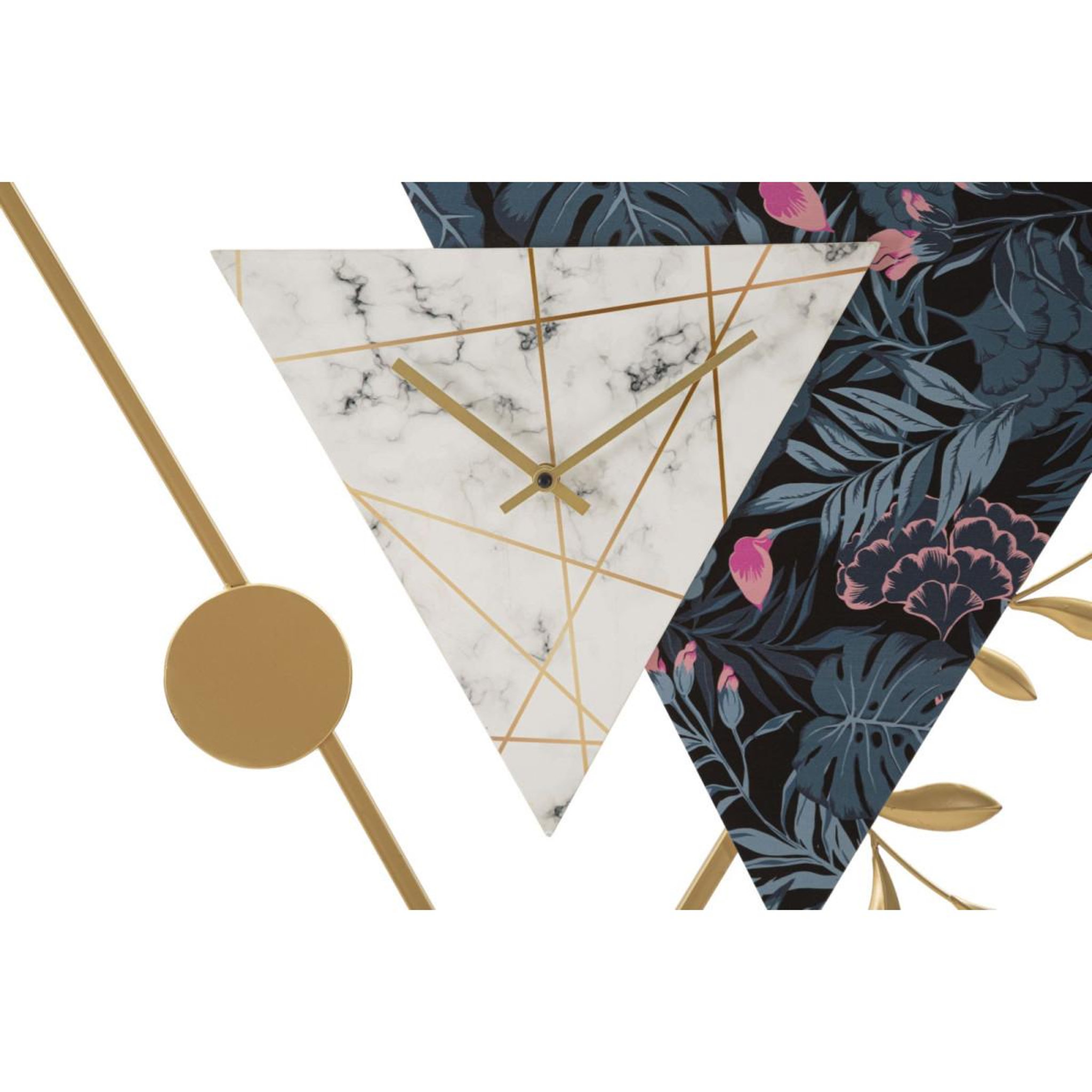 Voir la diapositive 2 : Paris Prix Horloge murale en métal  triangle  75cm multicolore