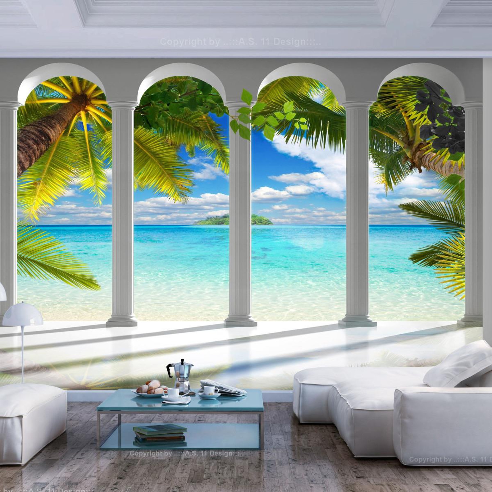 Voir la diapositive 1 : Paris Prix Papier Peint  Sea Behind Columns