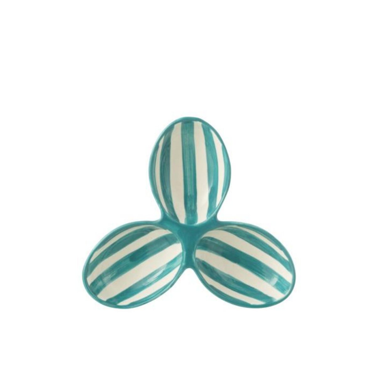 Paris Prix Service Apéritif en Céramique  Granada Rayure  24cm Bleu Aqua