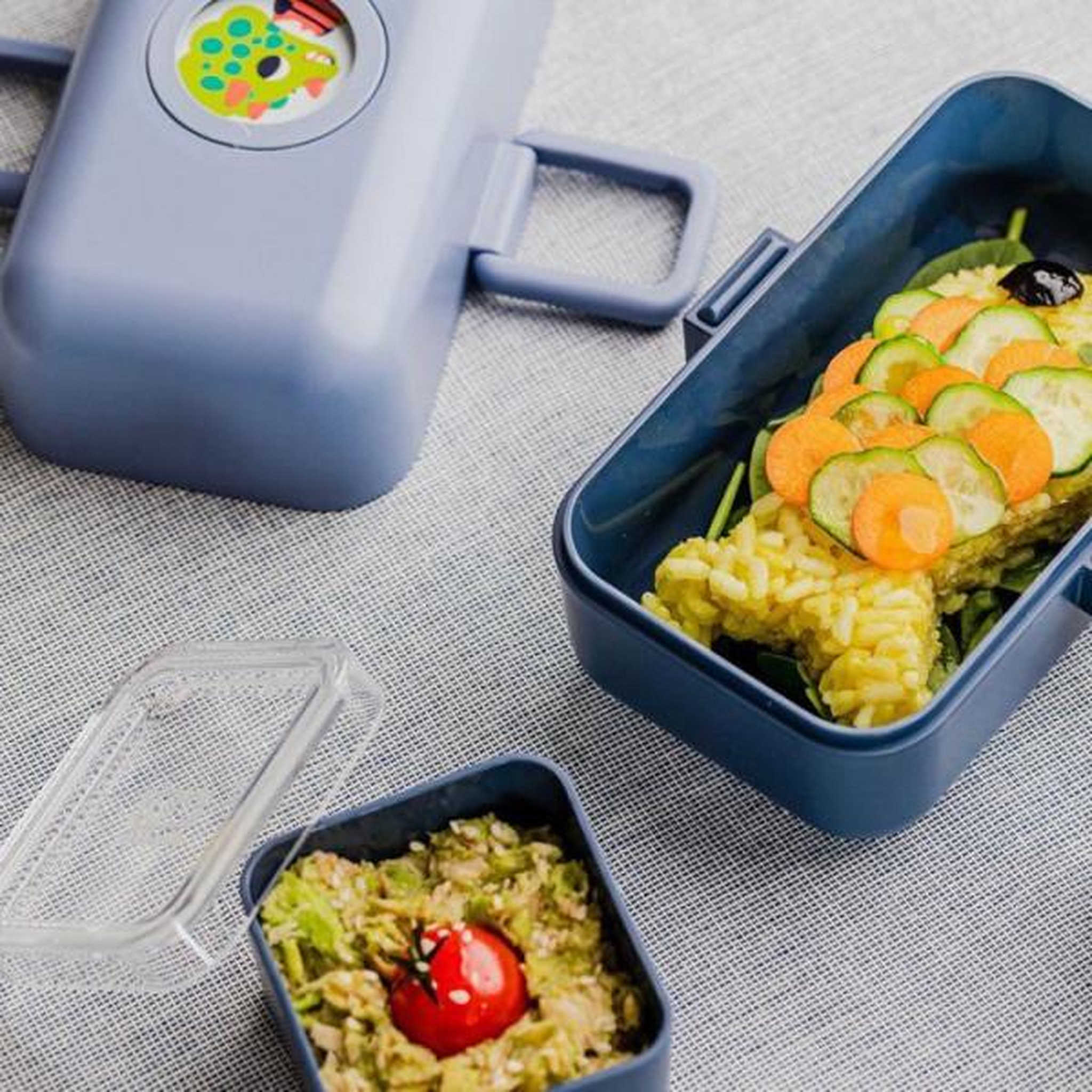 Voir la diapositive 5 : monbento Lunch Box Enfant - MONBENTO - 3 Compartiments - Sans BPA - MB Tresor Bleu Infinity