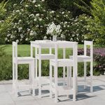 VIDAXL Ensemble de bar de jardin 5 pcs blanc bois massif de pin