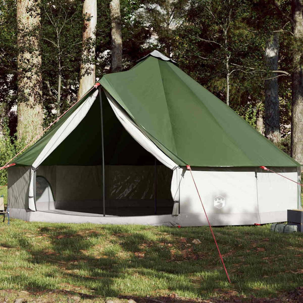 VIDAXL Tente familiale tipi 12 personnes vert impermeable