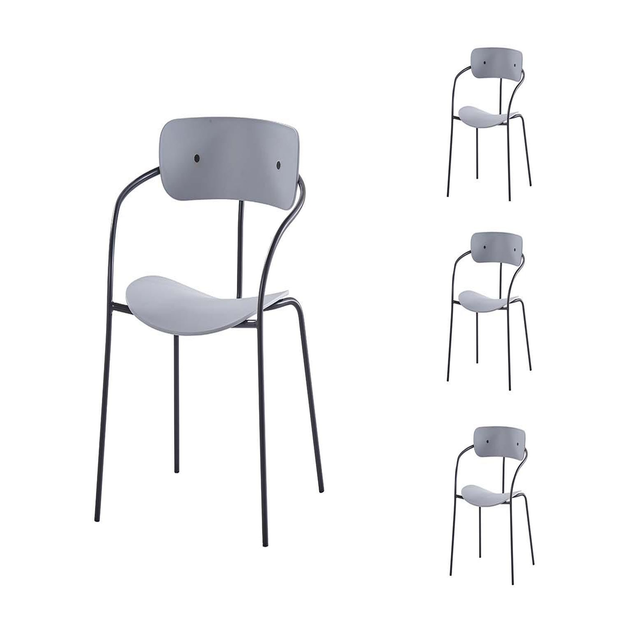 Voir la diapositive 3 : CONCEPT USINE Lot de 4 chaises gris clair design alexia