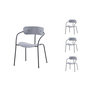 Voir la diapositive 3 : CONCEPT USINE Lot de 4 chaises gris clair design ALEXIA